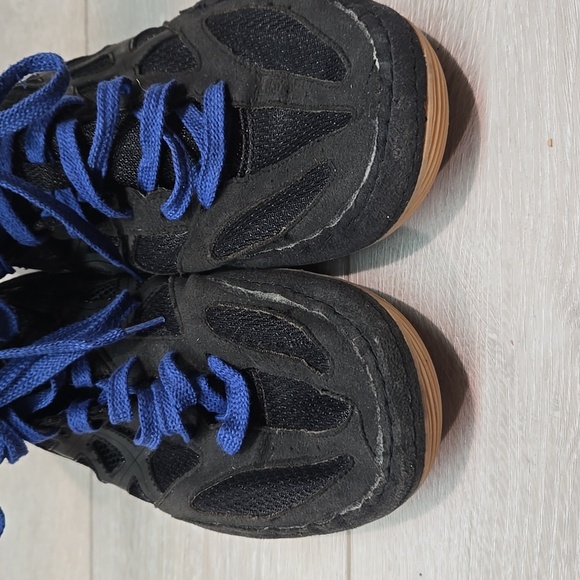 Asics Mens Matflex J306N Black& Blue High-Top Athletic Sneakers Shoes Sz 12 - Picture 3 of 11